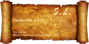 Swoboda Lili névjegykártya